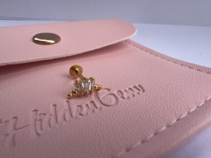 Golden crest flat back earring